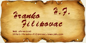 Hranko Filipovac vizit kartica